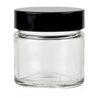 Glass Jar with Black Wadded Lid 50ml