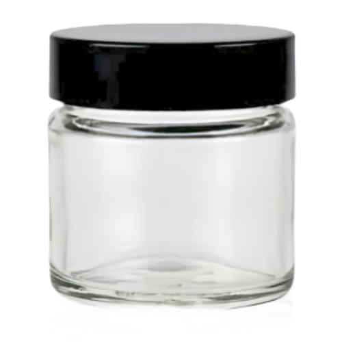 Glass Jar with Black Wadded Lid 50ml